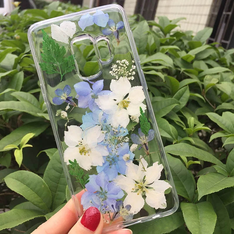 Tfshining настоящий высушенный цветок ручной работы прозрачный прессованный чехол для телефона для samsung Galaxy S9 S10 Plus S8 Plus Note 8 9 Мягкий ТПУ задний Чехол