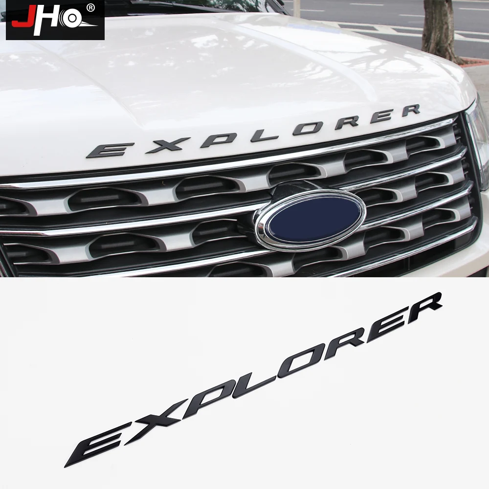 JHO, металлические наклейки на голову автомобиля, эмблема капота, наклейка на капот, значок для 2011- Ford Explorer 12 13 14 15 16 17 18, буквенный стиль