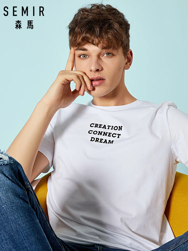 

SEMIR 2019 Men's Printed Short Sleeve T Shirts Summer Casual Cotton Hip Hop Tops Tees Fashion Streetwear Tshirts