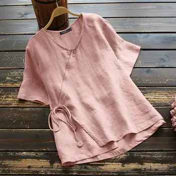 

Asymmetrical Blouse Women's Summer Shirts 2020 ZANZEA Fashion Button Chemise Kaftan Blusas Vintage Woman Tunic Oversized Tops