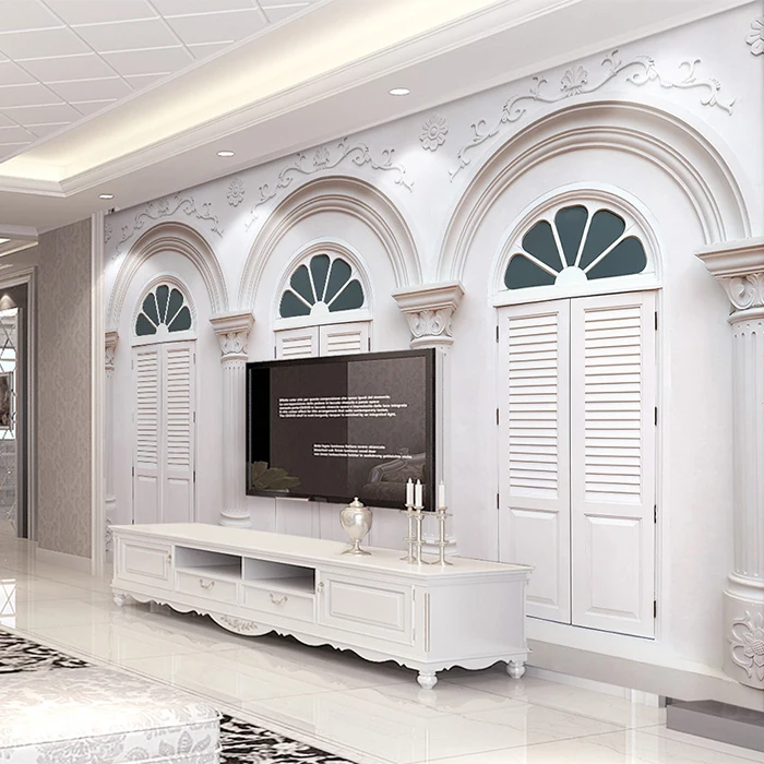 

Luxury Custom 3d European Roman Column Embossed Arch Mural SofaTV Background Relief Wall Paper Living Room Bedroom Wall Mural 5d