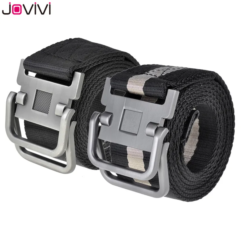 

Jovivi 1pc Newest Men's personality Waistband bicyclic nylon belt buckle Waist Strap Belts Outdoor Fashion Belt Black Color