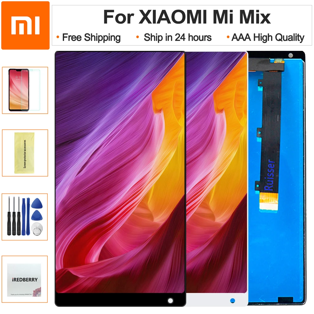 

Black/White For Xiaomi Mi Mix LCD Display Touch Screen Digitizer Assembly With Frame For 6.4" Xiaomi Mi MIX free tools