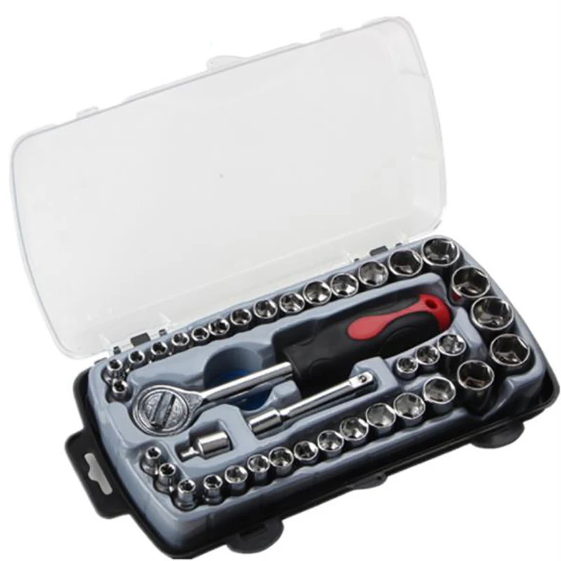 

Auto Repair Tool 40 Piece Set T-Wrench Sleeve Auto Motorcycle Tire Repair Tool Sleeve Combination