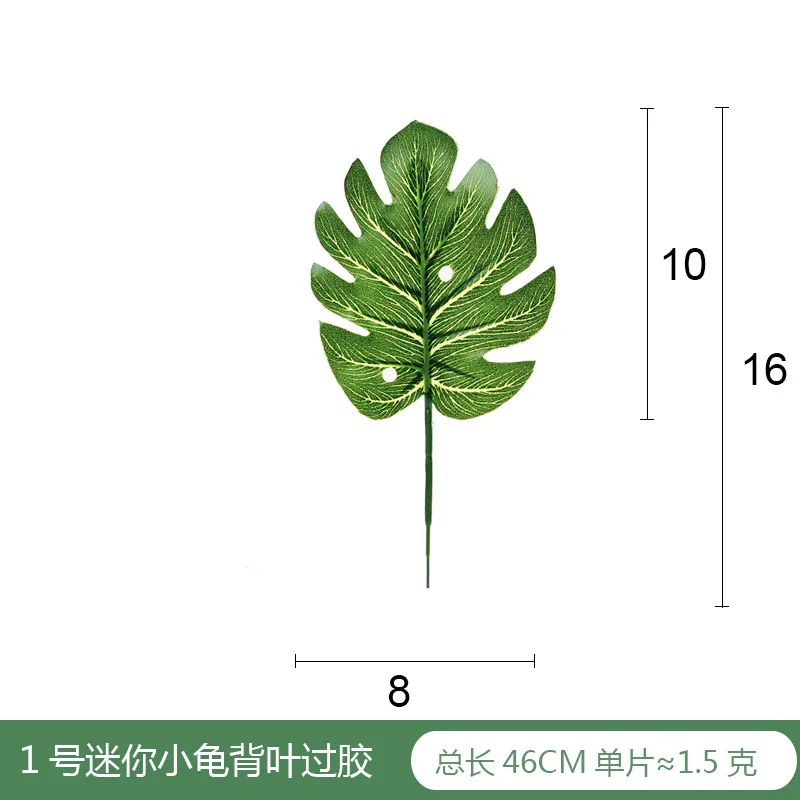 20 шт Искусственные искусственные тропические Пальмовые Листья, зеленые листья монстеры для рождества, дома, сада, свадебной вечеринки - Цвет: NO 1  Mini Size
