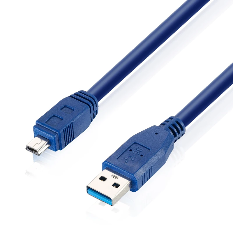 Bochara 1 м USB 3,0 тип A штекер мини 10 Pin Тип B Мужской кабель для передачи данных двойное экранирование(фольга+ Плетеный) супер скорость