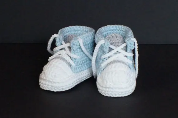 Baby Boys First Walkers Handmade Crochet Sports Tennis shoes Infant Toddler Knitted Sneakers Newborn Crib Booties Baby boy Shoes