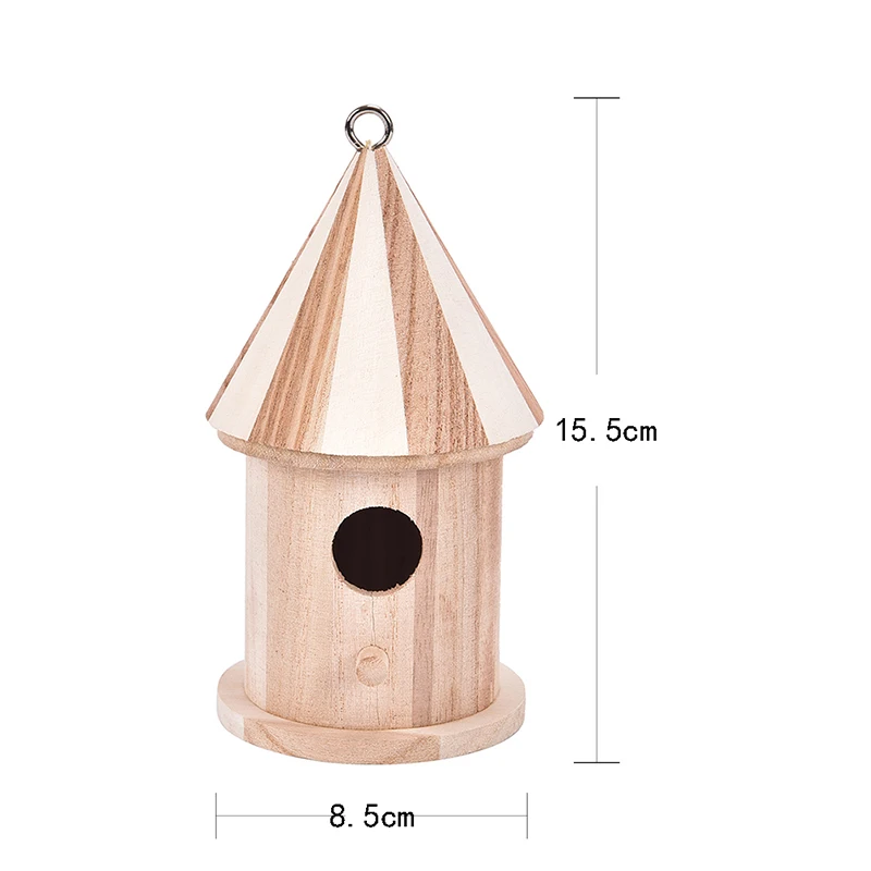 Lightweight Ornament Wooden Birdhouse Bird House Hanging Nest Nesting Box Home