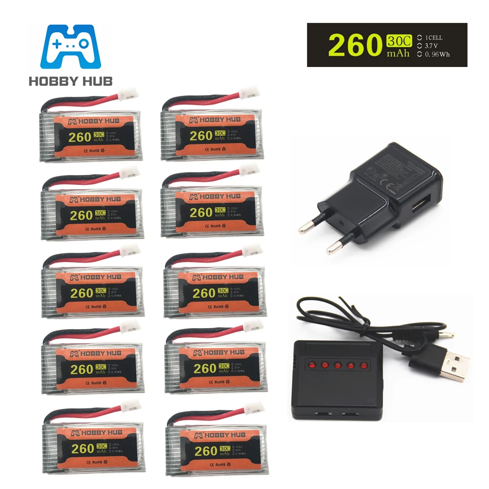 

Battery For H36 3.7V 260mAh For Eachine E010 E011 E012 E013 Furibee F36 RC Quadcopter Parts 3.7v Lipo Battery