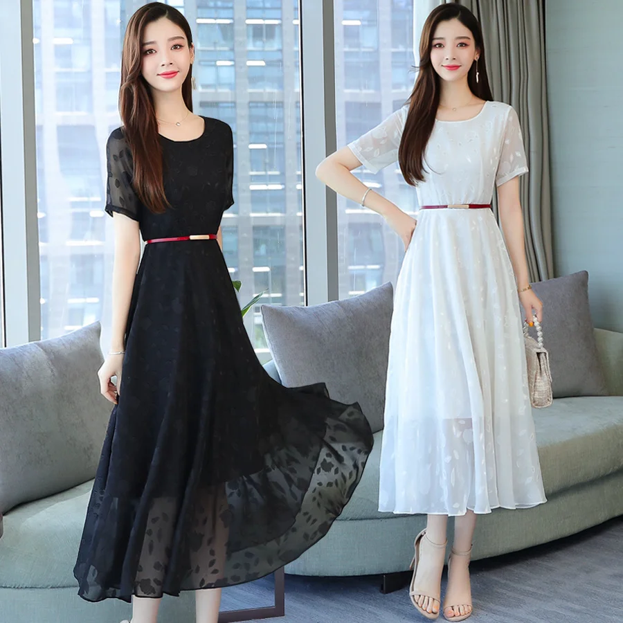 

2019 Elegant Solid Chiffon Boho Mesh Dress Summer Vintage 4XL Plus Size Black Beach Maxi Sundress Women Bodycon Party Vestidos