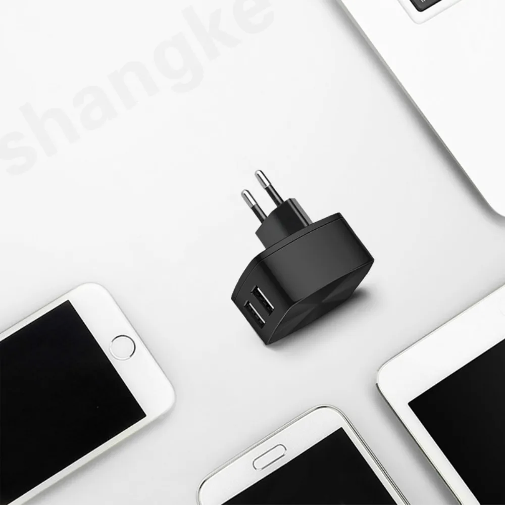 Двойной Быстрая зарядка для мобильных телефонов через USB Зарядное устройство 5V 2.4A 2 Порты и разъёмы Быстрая зарядка EU/US/UK розетки Зарядное устройство адаптер с 2.4A 3-в-1 кабель для быстрой зарядки