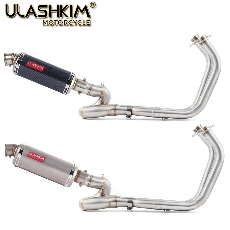 

Motorcycle Exhaust Muffler Middle Link Pipe Full System Slip On For kawasaki NINJA650R ninja650 Z650 2017 2018