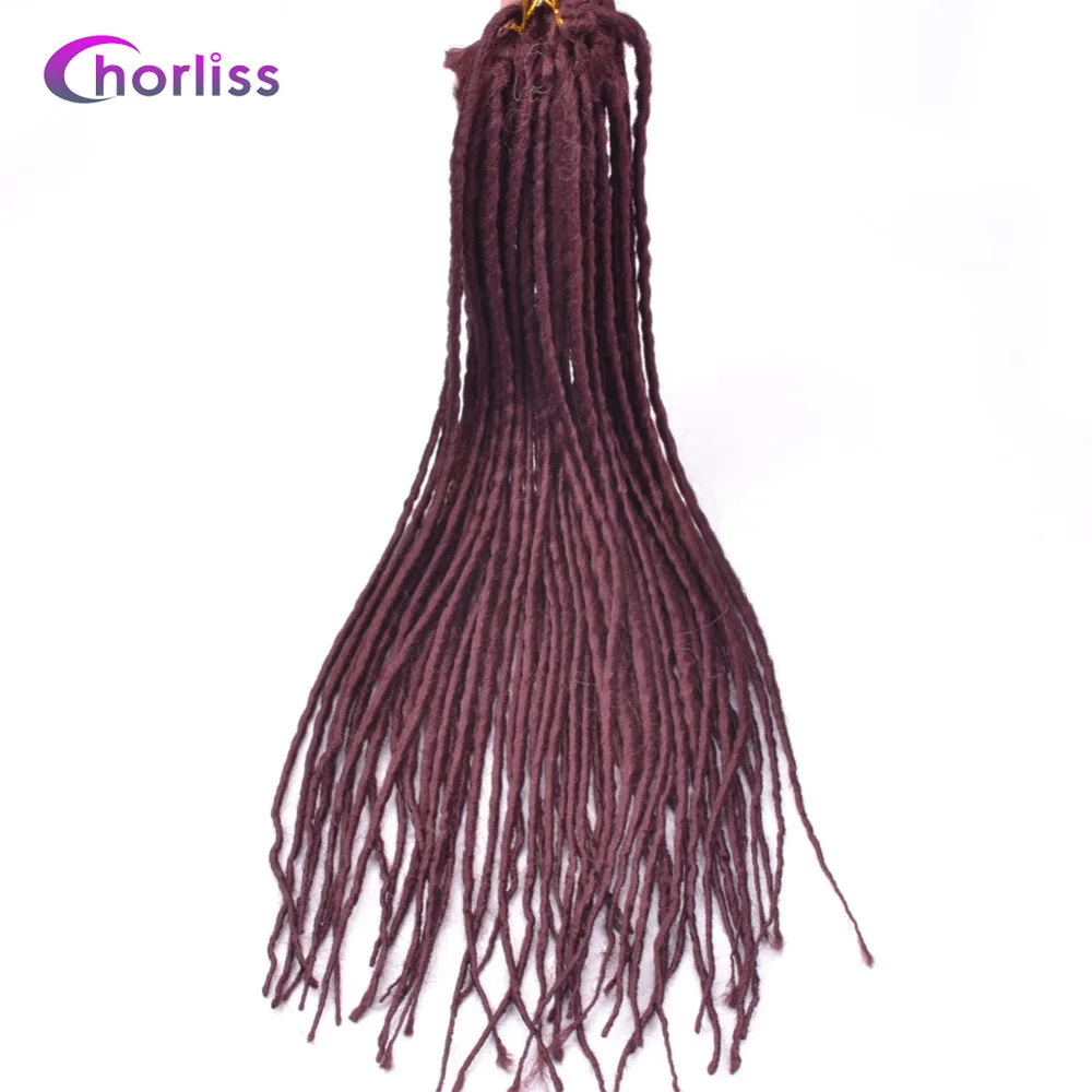 

Chorliss Soft Dreadlocks Hair Extensions 22"(56cm) Synthetic Crochet Wool Braids Single Ends Dread Hair 24strands/1pc