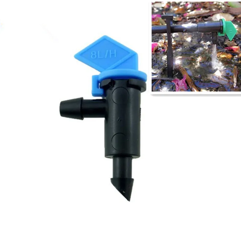 

200pcs 4L 8L 16L/H Flag Drip Emitters Outlet Barb Micro Tubing Drip Irrigation Fittings Take Apart Dripper N206