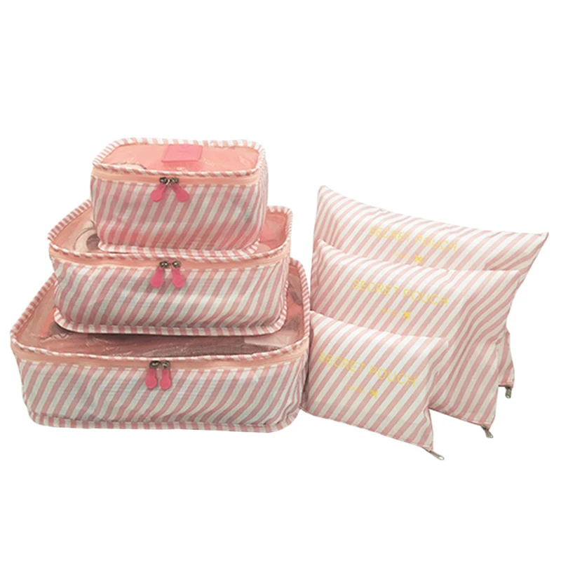 

6Pcs Travel Storage Bag Waterproof Clothes Packing Square Luggage Organizer Set