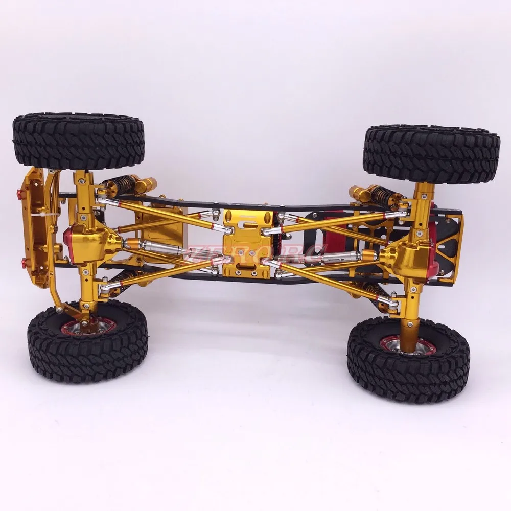 Cool Racing CNC 1/10 масштаб Рок Гусеничный Грузовик Алюминиевый осевой SCX10 шасси W/карбоновая рама колесная база 313 мм золото