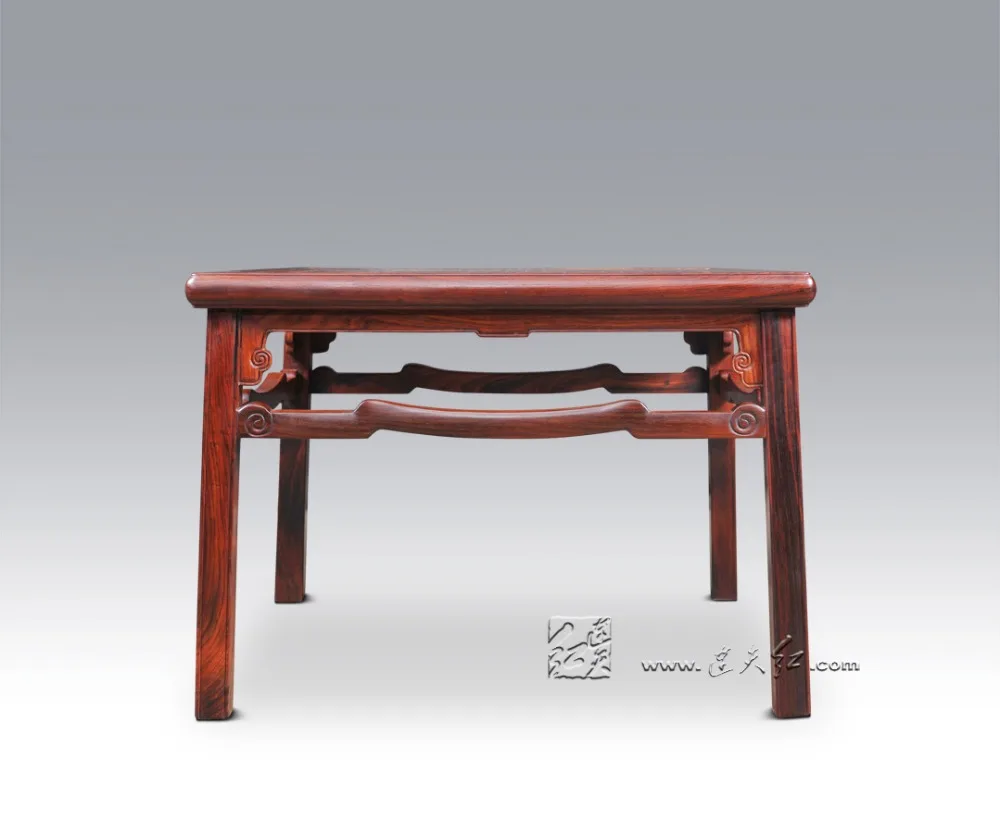 Square Table with Cloud Scroll Patterns Home Dining Furniture Living Room Leisure and Entertainment Solid Rose Wood Outdoor Desk