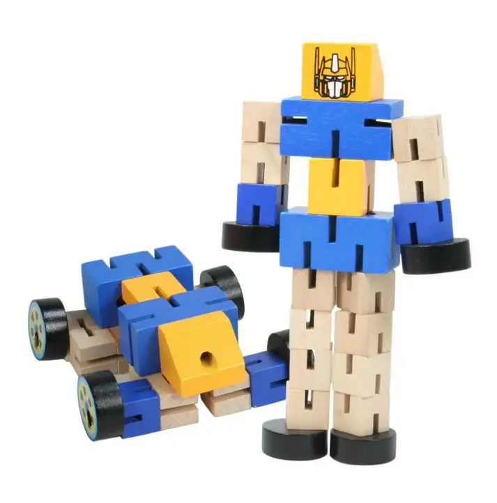 

BOHS Wooden Rubber Band Elastic Transformation Robot Blocks Toys