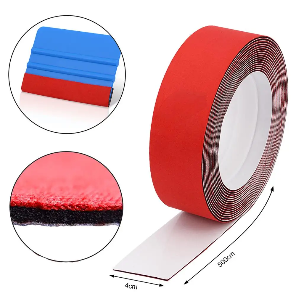 FOSHIO 500cm Waterproof Slim Soft Fabric Cloth for Vinyl Film Car Wrap Squeegee Carbon Fiber Tool Window Tint Scraper Felt Edge FOSHIO 500cm Waterproof Slim Soft Fabric Cloth for Vinyl Film Car Wrap Squeegee Carbon Fiber Tool Window Tint Scraper Felt Edge