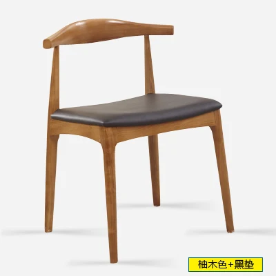Стул из бычьего рога белый желудь деревянные стулья кофейное кресло Горячая кресло без подлокотников современный отдых - Цвет: Oak wood 3