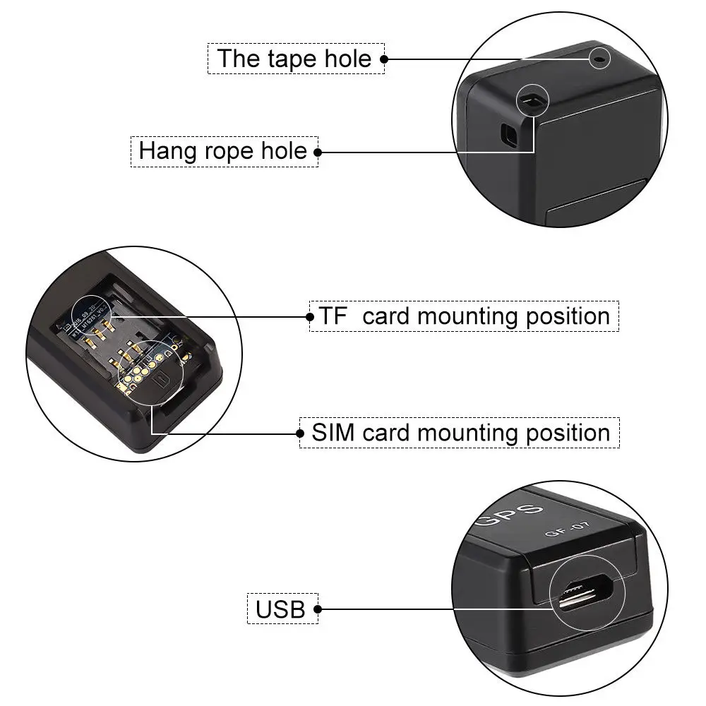 GF 07 Smart Mini GPS Tracker GPS Locator Anti-Lost Recording Tracking Finder Device forl Pet Dog Cats Car Kids GPS Tracer GF 07 Smart Mini GPS Tracker GPS Locator Anti-Lost Recording Tracking Finder Device forl Pet Dog Cats Car Kids GPS Tracer