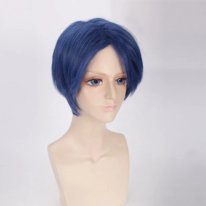 Аниме Uta no Prince sama парик для косплея синий смешанный белый короткие синтетические волосы Tokiya Ichinose парики, костюм для косплея+ парик Кепка
