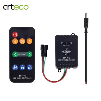 

SP106E 9Key IR LED Magic Music Controller DC5V DC12V For WS2811 WS2812B 1903 SK6812 16703 RGB LED Strip Pixel Lights Control