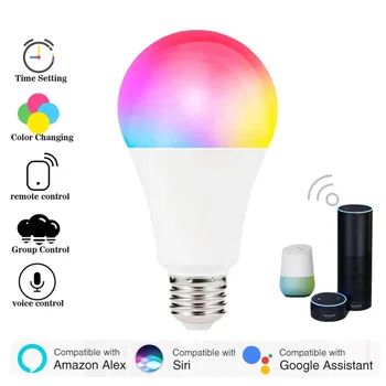 

BOAZ-EC Smart LED Bulb,Dimmable E27 wifi lamp,Compatible with Alexa, Echo,Siri,Google Home,RGBCW Color Changing Light Bulb(7W)