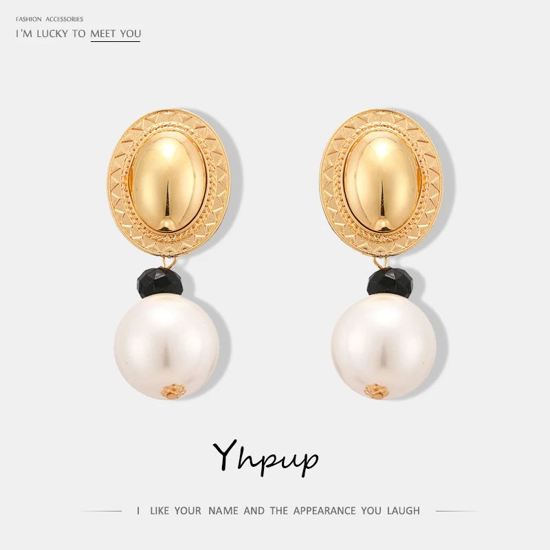 

Yhpup Classic Simulated Pearl Dangle Bridal Earrings for Women Vintage Statement Large Pearl Earrings Fashion Wedding Jewelry