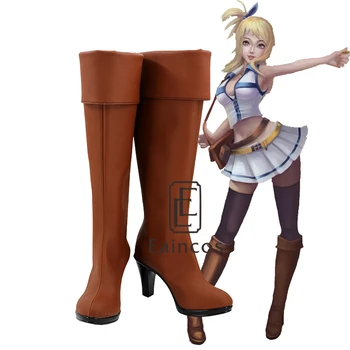 

Anime Fairy Tail Lucy Heartfilia Cosplay Party Shoes Brown Custom Made Boots