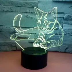 Цветной сенсорный 3d лампа Иллюзия светодиодный ночник USB настольная лампа для детей подарок прикроватная Спальня животное, мультяшная