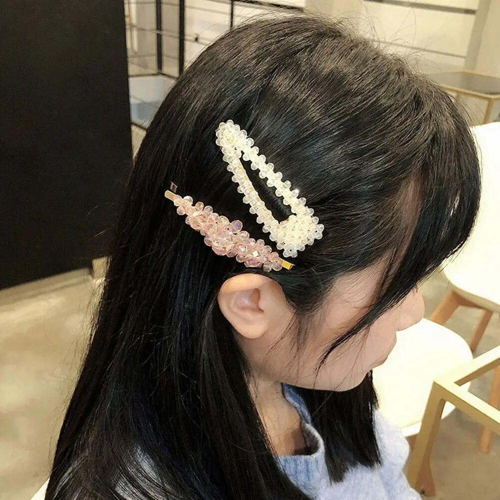 

Fashion Girls Women Bling Headwear Crystal Rhinestone Hair Clip Barrette Hairpin