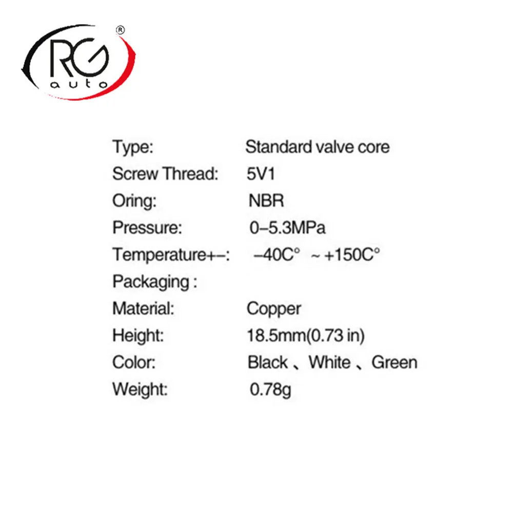Лучший 50 шт. 5V1 18,5 мм(0.73in) NBR автомобильный Кондиционер стволовой клапан медный сердечник Черный Белый Зеленый