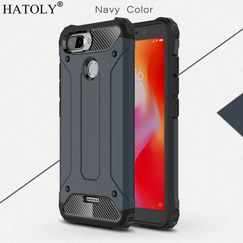 

HATOLY For Cover Xiaomi Redmi 6 Case Silicone Rubber Armor Hard Phone Case For Xiaomi Redmi 6 Cover For Xiaomi Redmi 6 Fundas