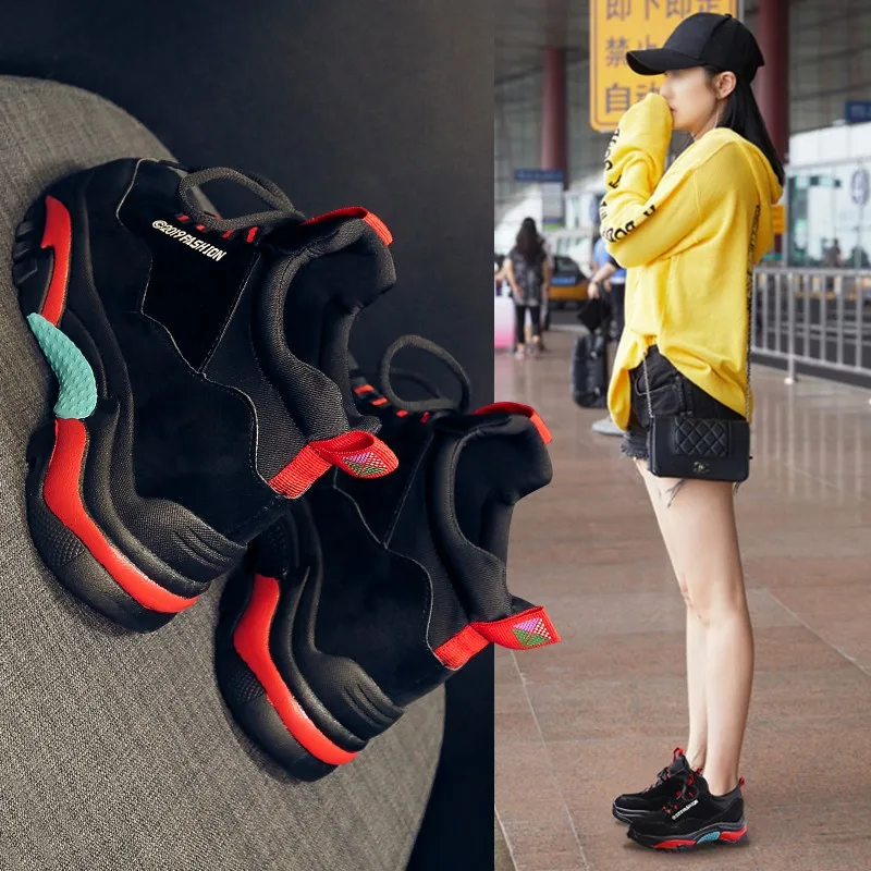 

Basket Women's Vulcanize Shoes Sneakers Ladies Trainer Shoe Platform Women Sneakers Fashion Shoes Red Womans Sports Shoes Female