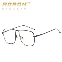 AORON Анти Blue Ray очки для компьютерных игр для женщин и мужчин ретро большие квадратные металлические очки для чтения брендовые дизайнерские Oculos De S