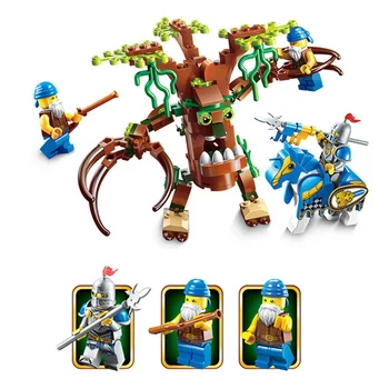 

141pcs Hot Enlighten Building Block War of Glory Castle Knights Ent Witchclaw 3 Figures Educational Bricks Toy Boy Gift