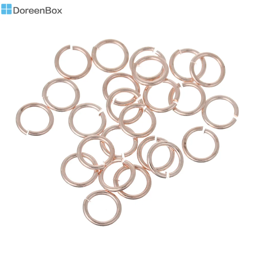 Открытые медные кольца Doreen Box круглые розового золота диаметр 6 мм (2/8 дюйма) 300 шт.