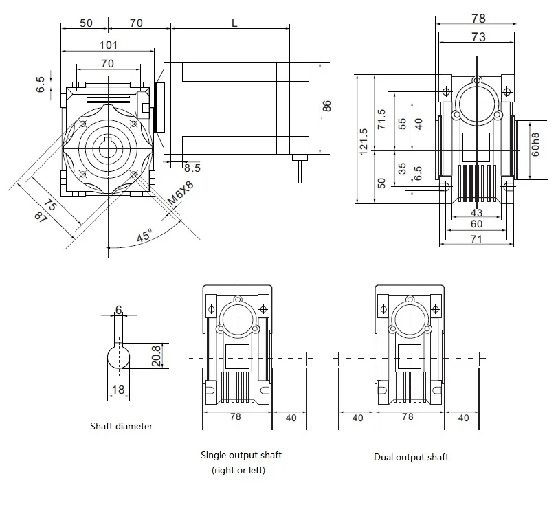 Купить NEMA34 шаговый двигатель 8.5NM С червячным редуктором 5:1/7,5: 1 ...