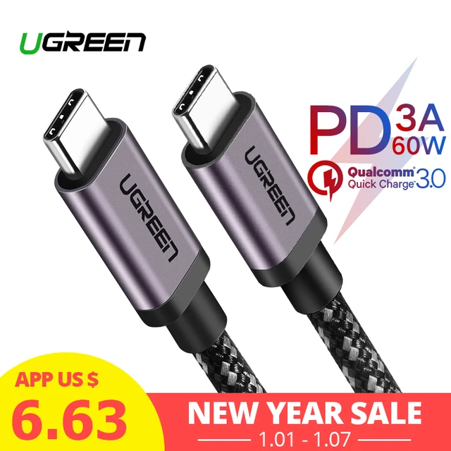Special Price Ugreen 3A USB Type C to USB C USB-C Cable for Samsung Galaxy S9 Note 9 PD 60W Quick Charge Type C Cable for Macbook USB 3.1 Cord Special Price Ugreen 3A USB Type C to USB C USB-C Cable for Samsung Galaxy S9 Note 9 PD 60W Quick Charge Type C Cable for Macbook USB 3.1 Cord