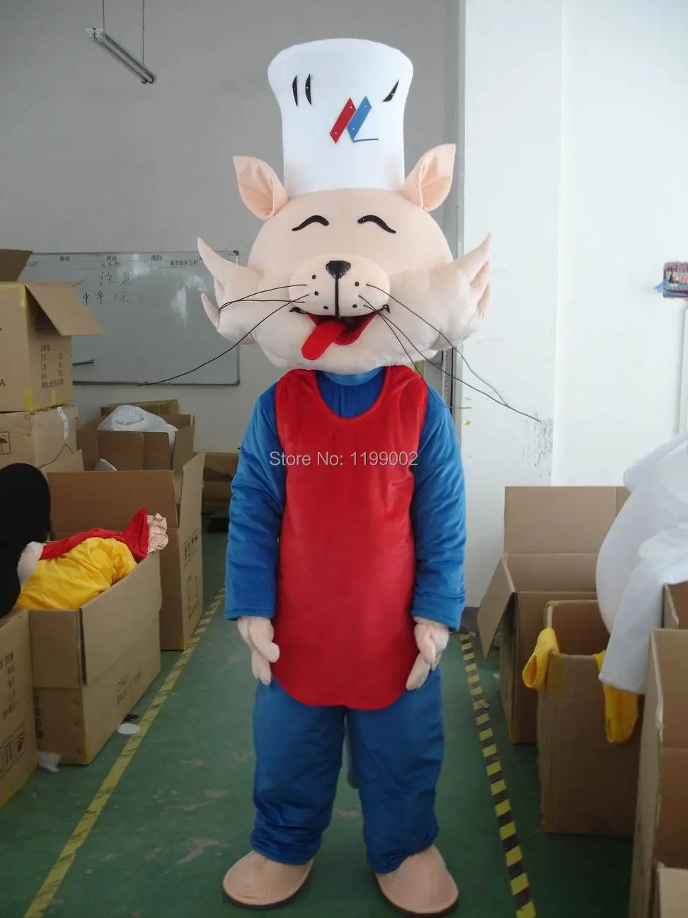 chef cat mascot costumes cook design cat costumes for Halloweenin Mascot from Novelty & Special
