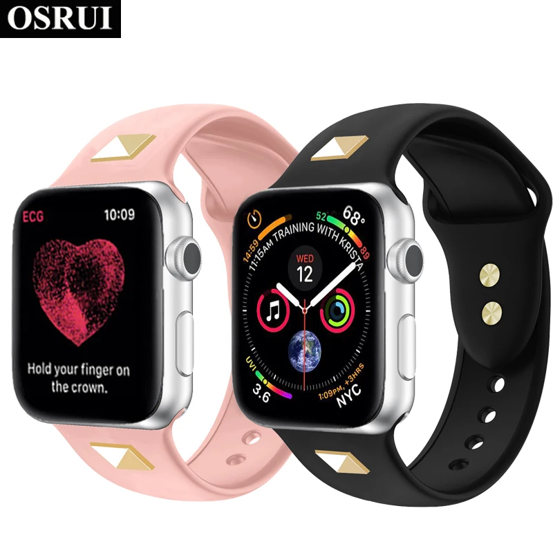 

Strap for apple watch band 42mm 38mm correa 4 44mm 40mm Sport silicone bracelet iwatch 3 2 1 watchbands replacement wrist belt
