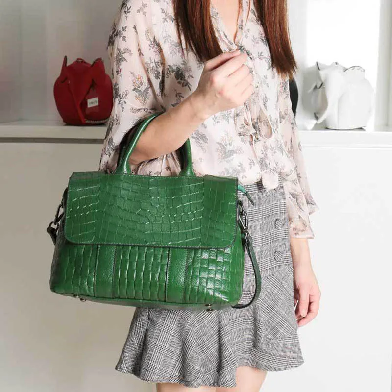 Женская сумка из натуральной кожи с крокодиловым узором|fashion handbag|handbags fashionbags handbags