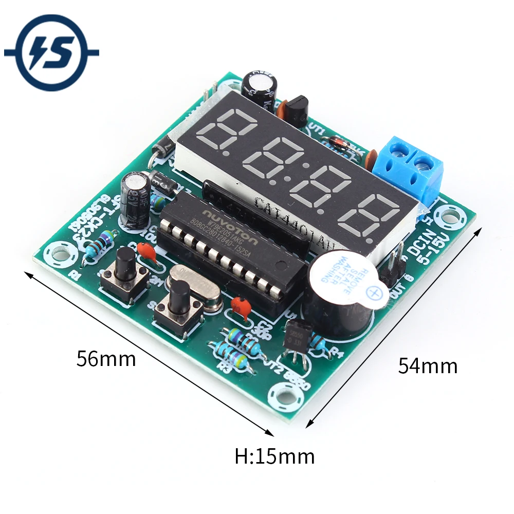 

Electronic Clock DIY 4Bit 0.5in DC 4.5V-20V LED Clock Module 24 Hours Timer Practice Board High Precision For Practice