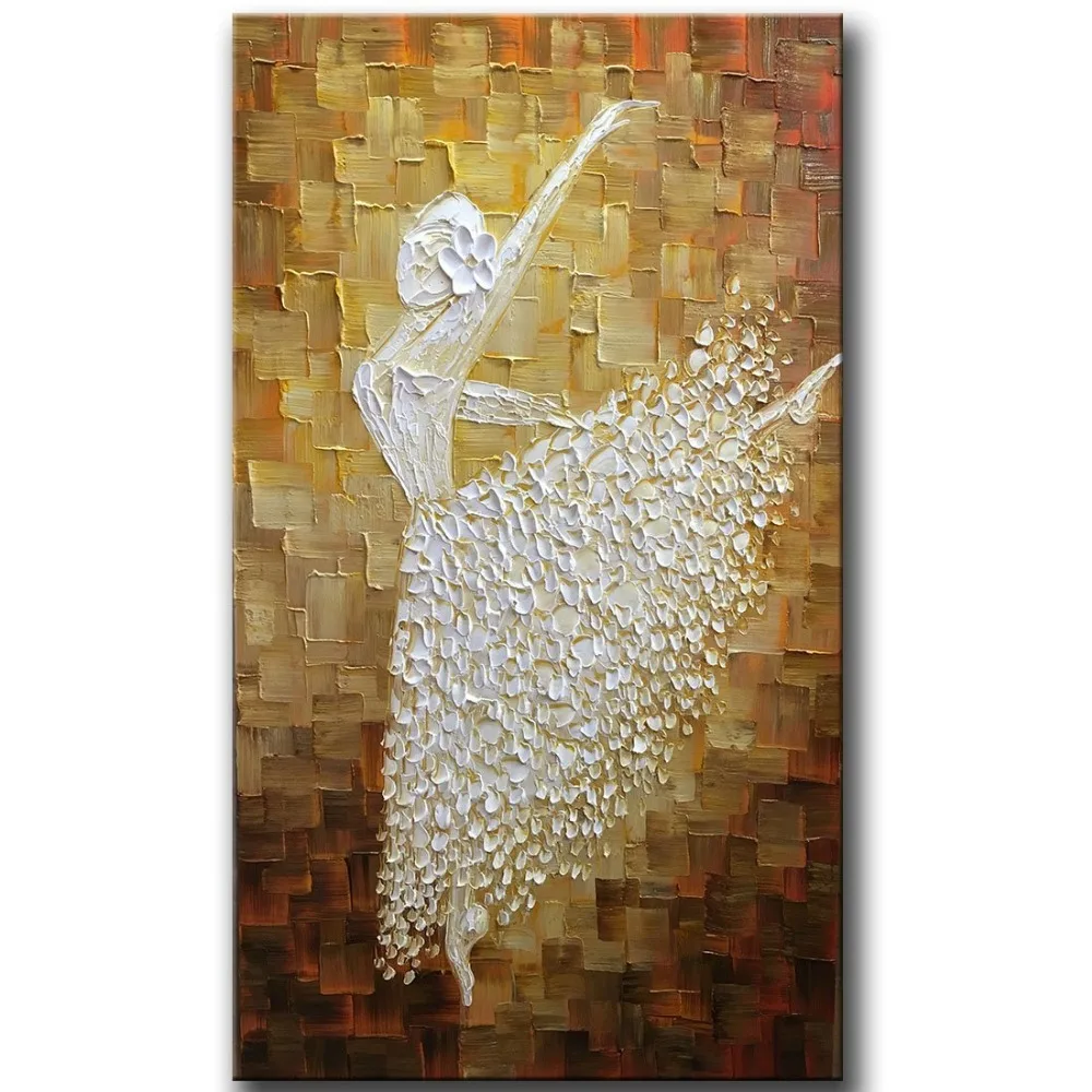 Hand-painted-Contemporary-font-b-Art-b-font-font-b-Ballet-b-font-girl-Dancers-Oil