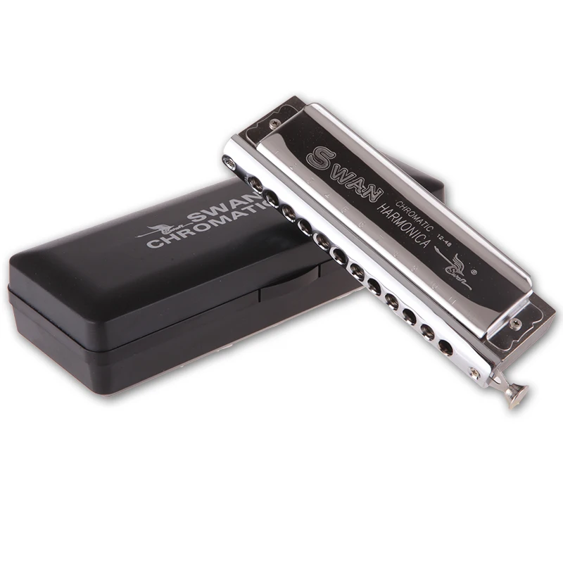 

Swan SW1248-6 High End 12 Holes 48 Tones Chromatic Harmonica With Rounded Mouthpiece Switchable Tones Musical Instrument Harp
