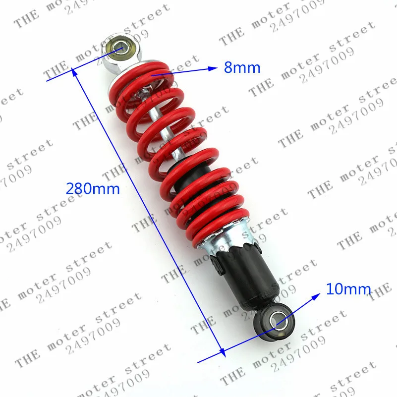 Универсальный 280 мм atv задний амортизатор Регулируемый отскок демпфирования для Yamaha Honda двигатель велосипед Скутер ATV Quad