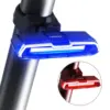 FSTE-luz trasera de bicicleta ultrabrillante Luz de bicicleta LED recargable por USB luz trasera de bicicleta 5 modos de luz con rojo + azul ► Foto 1/6