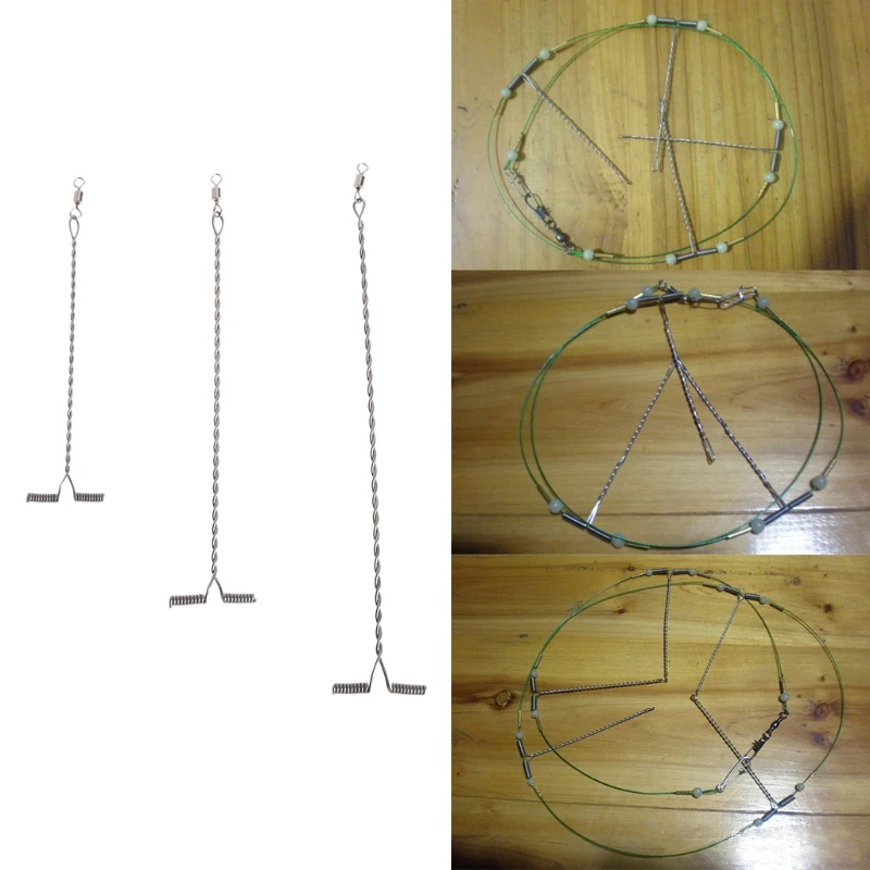 10Pcs T Shaped Fishing Wire Arm With Swivel  Stainless Steel 9/12/15cm Rig Tackle hot sale