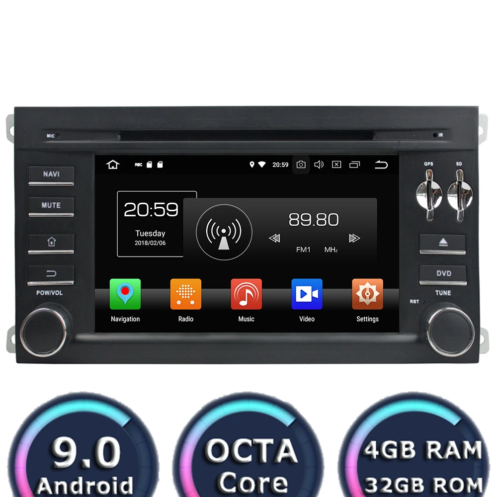 Best Roadlover Android 9.0 Car DVD Player Radio For Porsche Cayenne 2006 2007 2008 2009 2010 Stereo GPS Navigation Automagnitol 2Din 0
